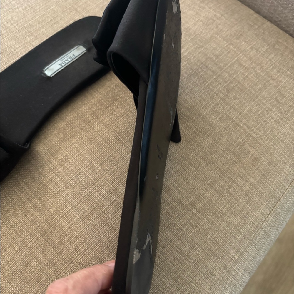 Prada Black Minimalist Slide Sandals - Picture 2 of 6